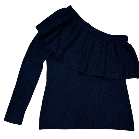 Aqua Sz M Sweater Black Off-the-Shoulder Cashmere Mobwife Goth Punk Luxury - Picture 3 of 5